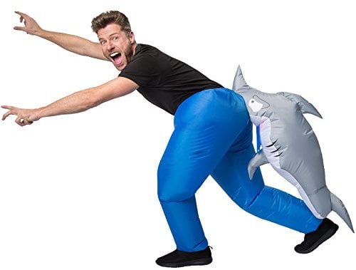 dressforfun tectake Selbstaufblasbares Unisex Kostüm Hai | Batteriebetrieben | Uneingeschränkte Bewegungsfreiheit