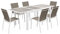 Alice's Garden - Salon de Jardin Table Extensible - Orlando Taupe - Table en Aluminium 150/210cm. Plateau de Verre. rallonge et 6 chaises en textilène