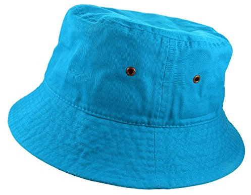 Gelante Einfarbiger Fischerhut aus 100 % Baumwolle, für Damen und Herren, verstaubar, Reise, Sommer, Strandhut, Türkis/Ausflug, einfarbig (Getaway Solids), S/M