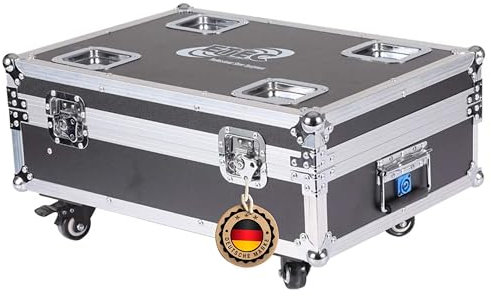 ETEC Professional Flightcase Transportcase für 8X Akku LED Par Scheinwerfer E412 - Mit Ladevorrichtung für Veranstaltung, Bühnenbeleuchtung, DJ, Disco und Show Events