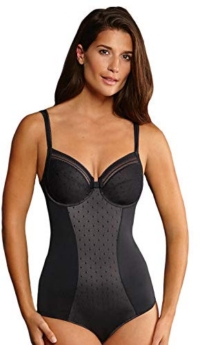 Rosa Faia 3403-001 Women's Emily Black Spotted Underwired Bodysuit One Piece Body 4D