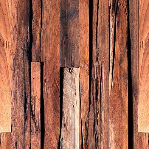 decomonkey Fototapete | Tapetenrolle 10 m Tapete Vliestapete Deko Panel Modern Design Wanddeko Wandtapete Wohnzimmer Schlafzimmer | Holzoptik 3D Bretter