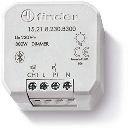 Finder Dimmer elettronico Bluetooth YESLY Tipo 15218230B300. Varialuce con montaggio a incasso. 7 funzioni selezionabili. Comandabile con App.