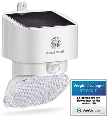 OPASOLAR **VERGLEICHSSIEGER 2022 2000LM Solarbetriebene Wandlampen für den Außen,Familiensicherheit,drahtloser PIR-Bewegungsmelder mit 120 Weitwinkel,Beleuchtung für Haustür,Garten,Hof, Garage,Balkon