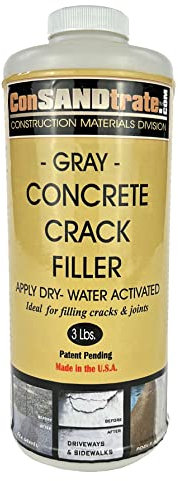 ConSandtrate Concrete Crack Filler - Gray - 3 lb. (Single Bottle) for Filling in Concrete Cracks on driveways, walkways and patios.