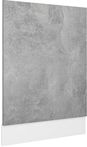 Tidyard Geschirrspülerblende mit Sockelleiste Geschirrspüler Frontblende Geschirrspülerfront Blende Spülmaschine Spanplatte Betongrau 45 x 3 x 67 cm