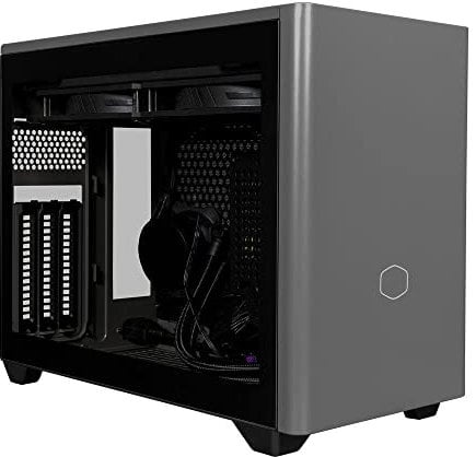 Cooler Master MasterBox NR200P MAX Mini-ITX PC-Gehäuse - Seitenteil aus gehärtetem Glas, 280mm AIO-CPU-Kühler, 850W 80-PLUS Gold SFX-Netzteil, vertikale GPU-Halter mit PCI-e 4.0 x16 Riser