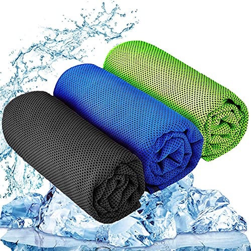 YQXCC Kühlendes Handtuch 3 Stück 120x30 cm Mikrofaser Handtuch für sofortige Kühlung Entlastung, kühles kaltes Handtuch für Yoga,Golf,Reisen,Sport,Camping,Fußball&Outdoor-Sport
