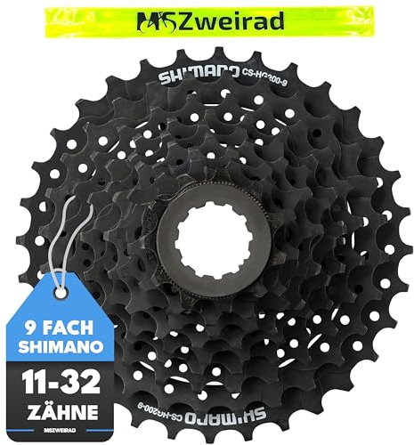 MSZweirad Zahnkranzabzieher & Kassetten Verschlussring + Shimano Fahrrad Kassette 9-Fach CS-HG200 11-32 Zähne Zahnkranz Schwarz
