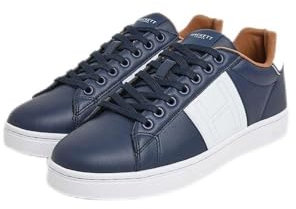Hackett London Herren Harper Monogramm Sneaker, Blau/Marineblau, 39.5 EU