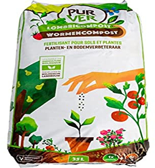 Pur Ver | 100% pflanzlicher Universaldünger Wurmkompost | Steigert das Pflanzenwachstum | UAB | 35 Liter