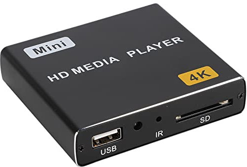4K Media Player mit Fernbedienung, 100-240 V 4K Full HD Digital Media Player, HD MI USB S SPDIF Home Music Video Player(EU)
