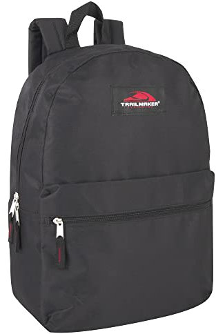 Classic Vintage Backpack for Adults and Kids with Adjustable Padded Shoulder Straps (Black)