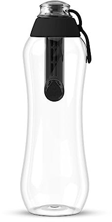 Dafi Gourde Filtrante Soft, 1 Filtre à Charbon Actif Noir 0,5 L - Filtre le Chlore et autres contaminants, Gourde Sport Transparente, Bouteille Filtrante Sans BPA, Gourde Paille, Bouteille d'eau