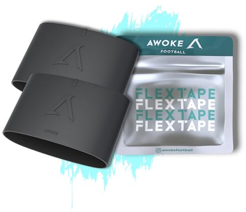 AWOKE® Schienbeinschonerhalter Flex Tape – Stutzenhalter Fussball Kinder & Erwachsene – Grip Tape sicherer Halt – Schienbeinschoner Halter für Fußball – Schienbeinschoner Halterung Kinder - Black