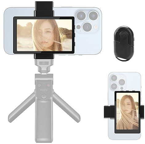 Newmowa Vlog Selfie Phone Monitor Schermo con supporto magnetico per telefono, fotocamera posteriore del telefono Accessorio selfie per selfie, Vlog, TikTok, live streaming, compatibile con iPhone