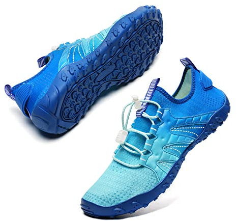 Herren Damen Badeschuhe Strandschuhe Wasserschuhe Schwimmschuhe Aquaschuhe Sommer Surfschuhe Barfußschuhe Schnelltrocknend(Blau,42 EU)