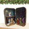 Weihnachtskrippen Kasten-Ornament,Krippenstall,Tisch-Krippendekoration,Weihnachtskrippen Kasten-Ornament,Bunte handbemalte religiöse Figur der Heiligen Familie,Kunstdekoration für das Wohnzimmer
