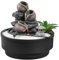 Fontana Interna Giardino Zen, Fontana Cascata Giarre, Luce LED Colorata, Decorazione Atmosfera Rilassante, Giardino Zen Sabbia Bianco, Fontana da Tavolo Circuito Chiuso, H21 cm - Oasis Zen'Light
