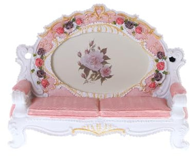 BM-503 Cadre photo en forme de canapé en forme de roses Style vintage baroque romantique Style maison de campagne Rose blanc Dimensions 9 x 13 cm