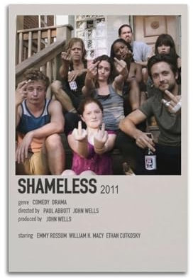 Leinwandposter Shameless TV-Show, Raumdekoration, ästhetisches Poster, künstlerisches Poster für Schlafzimmer, Wohnzimmer, Wände, 30 x 45 cm, ungerahmter Stil