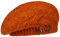 LIERYS Jil Strickbaske mit Knöpfen - Strickmütze mit Schurwolle - Damenmütze Made in Germany - Französische Damenbaske - One Size 54-59 cm - Strickbaske Herbst/Winter - Mütze Terracotta One Size