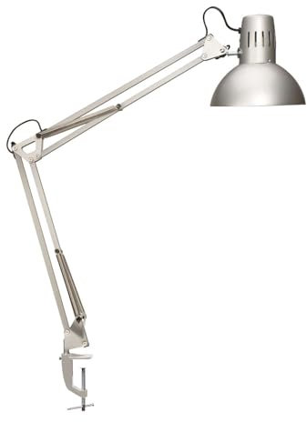 Maul LED Schreibtischlampe MAULstudy | Verstellbare Klemmleuchte mit Gelenkarm für Büro, Arbeitszimmer und Schreibtisch | Elegante Bürolampe aus Metall | Inklusive LED-Leuchtmittel | Silber