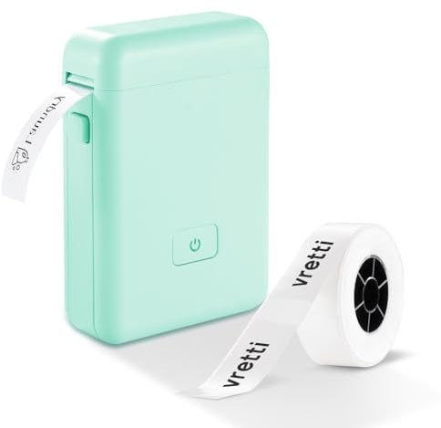 vretti Sticker Maker Mini Label Maker, HP2 Imprimante d'étiquettes Bluetooth Portable pour Stockage, expédition, Code-Barres, courrier, Bureau, Maison, Organisation, Machine d'impression d'étiquettes