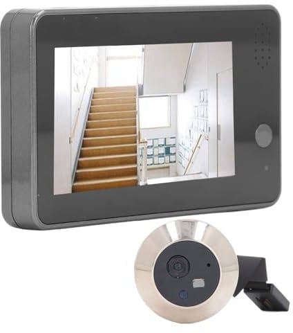 Telecamera Spioncino Wireless, Videocitofono WiFi 2.4G, Spioncino Digitale 1080P con Schermo HD da 4,3 Pollici, Rilevamento Umano PIR, Audio Bidirezionale, Controllo APP