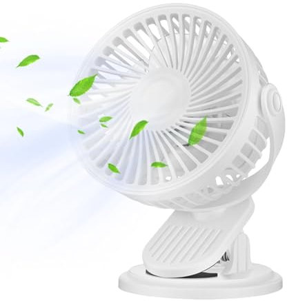 USB Desktop Fan, Rechargeable Table Fan with Clamp, Clip Table Fan Personal Fans, Personal Desk Fan, Portable Fan With Strong Airflow for Stroller, Bedroom, Camping and Tabletop
