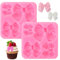 Lot de 2 moules à chocolat en forme de nœud rose - Mini moule en silicone - Pour décoration de gâteaux - Pour travaux manuels