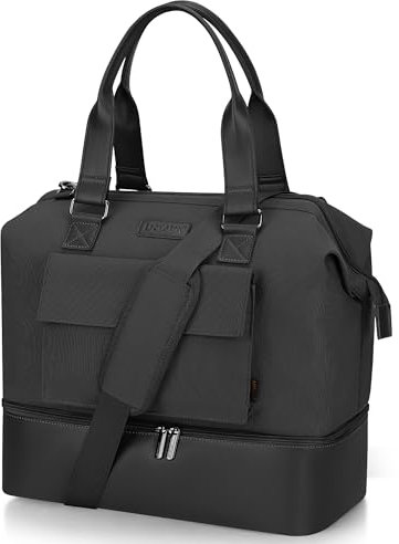 Urtala Faltbare Reisetasche für Herren & Damen,Weekender-Taschen mit Schuhfach, Reisetasche Weekend Overnight Tote Taschen, Gym Bags Krankenhaustaschen für Labor und Geburt (Schwarz)