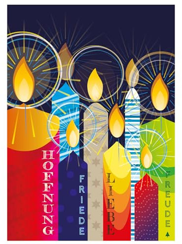 Weihnachtskarten mit Umschlag Set 10 Stück - Kerzen, 10er Set A6 Weihnachts Klappkarten mit Umschlägen, Christmas Cards von Just Cards Direct