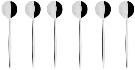 Geneviève Lethu 538032 Set de 6 Cuillères à Café en Acier Inoxydable- Collection BERGEN, L 10 cm - Petites Cuillères à Dessert, Cuillères à Expresso