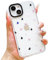 ECZOIL Compatible for iPhone 13/14 Case,Cute Clear Heart Cartoon for Women Girl Soft TPU Shockproof Anti-Yellow Protective Phone Case for iPhone 13/14-Heart