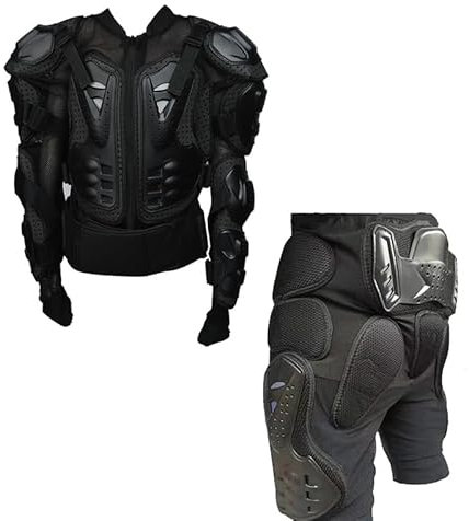 Generico Full Body Armor - Giacca Protettiva PRO Street Sport Motocross ATV MTB Racing Shirt Jacket – Adulto Petto Protezione Schiena Pantaloni Inclusi