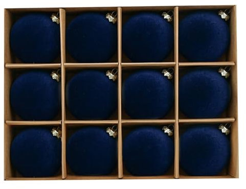 Maritown Velvet Christmas Baubles Ornaments 24 Pcs 2.4 Inches Flocked Plastic Shatterproof Xmas Balls Holiday Party Hanging Decorations for Christmas Tree Home Office Decor