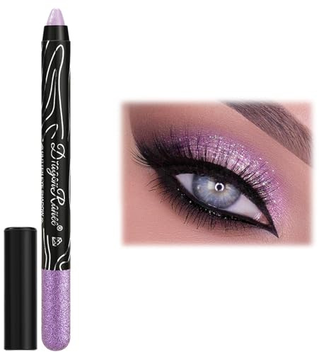 Shimmer Cream Eyeshadow Pen, Glitter Eyeshadow Stick - Waterproof, Long Lasting, Blendable Pearlescent Eyeliner - Create Eye Makeup (12 Pearly Purple)