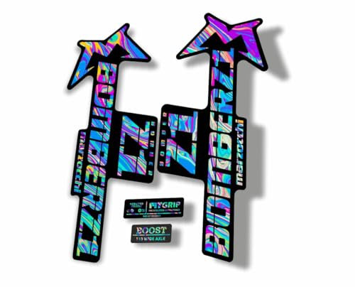 Gabel-Ersatzaufkleber, kompatibel mit Marzocchi Z1 2018 Serie Oil Slick 1 (glänzend)