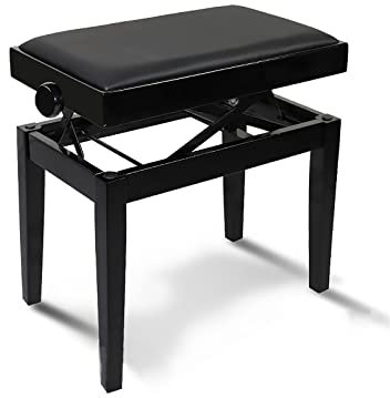Verstellbare Klavierbank mit hydraulischem Hebesystem, komfortables und ergonomisches Design, 10 cm, höhenverstellbar, zwei Farboptionen (schwarz)
