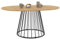IDMarket - Yuna Esstisch, ausziehbar, rund, 6-8 Personen, Holzplatte und Metallfuß, schwarz, 110 – 150 cm