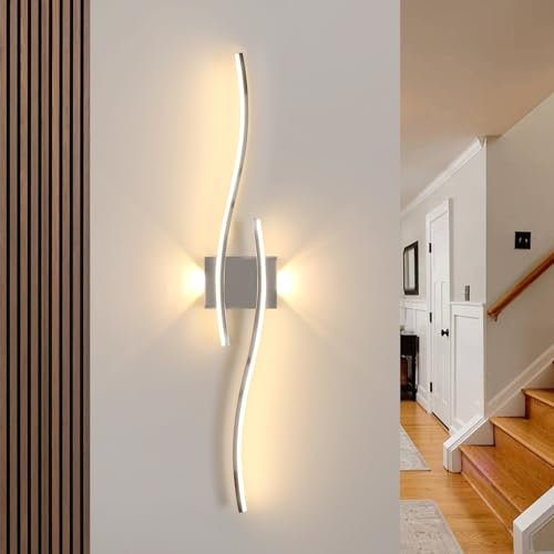 DELIPOP Aplique de Pared Interior LED, 27W Lámpara de Pared LED Moderna 89CM para Salón Dormitorio Cocina Estudio en Pasillo, Blanco Cálido 3000K