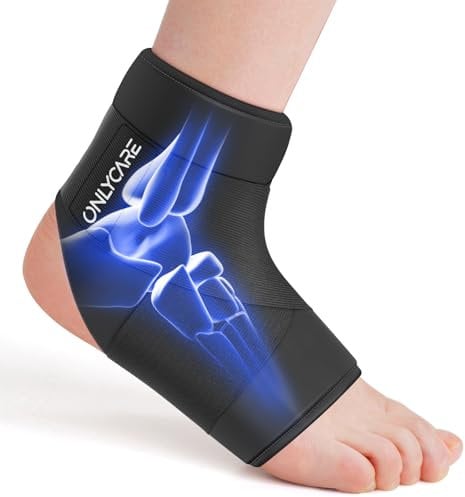 ONLYCARE Ankle Ice Pack Wrap, Soft Gel ankle Ice Packs for Hot & Cold Hand Therapy, Foot Ice Pack Wrap for Sprained Ankle Injuries, Achilles Tendonitis, Plantar Fasciitis, Swelling