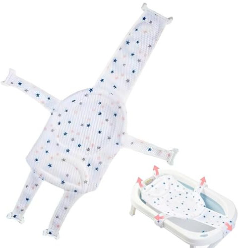 Cojín de baño para recién nacido, inserto de asiento de red de baño, soporte ajustable para asiento de baño, reductor de bañera, inserto de asiento de red de baño