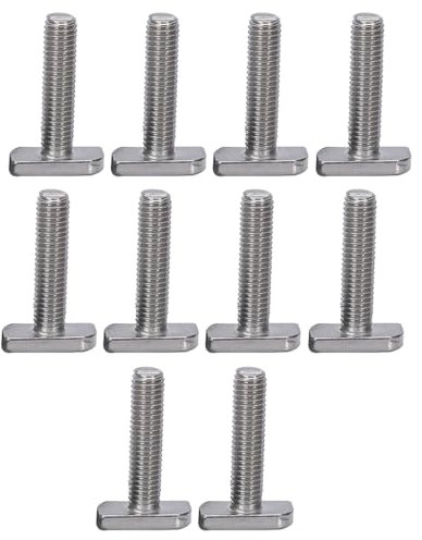 M8 x 40 mm T-Bolzen-Set, Edelstahl, T-Nut, Hammerkopfschrauben, Vollgewinde für Aluminiumprofil-Photovoltaikanlage