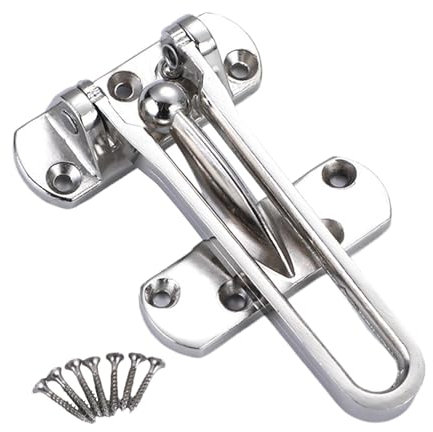 Chiusura per porta in metallo, serratura di sicurezza antifurto, chiusura per ingresso appartamenti, protezione contro le effrazioni, installazione facile e veloce, 130 g per casa, dormitorio, hotel