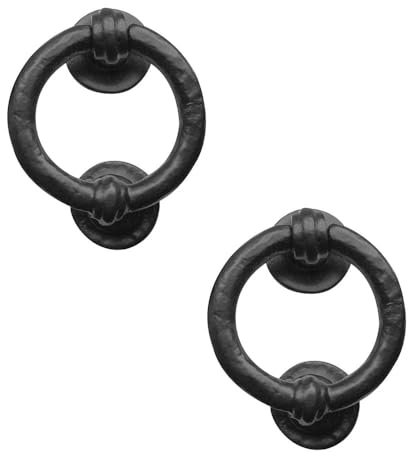 2 Pack Elegant Antique Black Ring Door Knockers - 100mm Premium Quality - External Outdoor Knocker