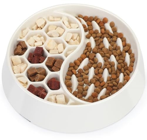 IDOGCHEW Gamelle Anti Glouton Chien, Bol Ralentisseur pour Grand Moyen Petit Chien Manger Lentement, Diamètre 19 cm, en Mélamine