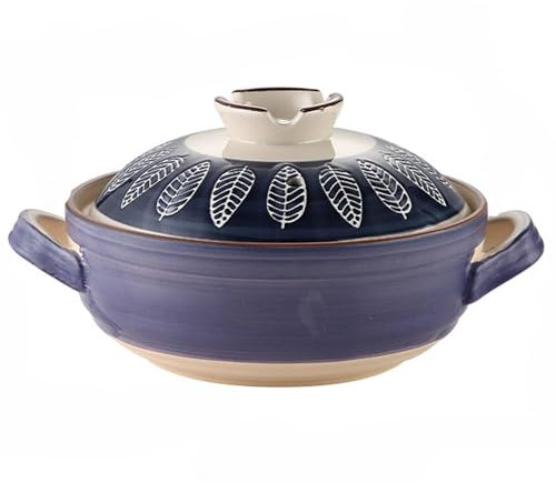 MNBVH Ceramic Casserole, Japanese Clay Pot Donabe Stone Rice Pot With Lid, Earthen Pot Stockpot Ceramic Casserole Cooker Healthy Cookware Stove Pot Soup Hot Pot(Color:E)