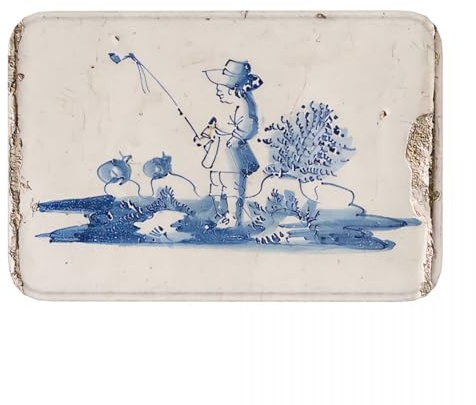 OOAHJEID Fußmatte für Badezimmer Schlafzimmermatte mit blauem und weißem Muster Vintage Delfter Blaue Fliese mit Fischer-Fußmatte Küchenteppich Outdoor-Teppich Heimdekoration